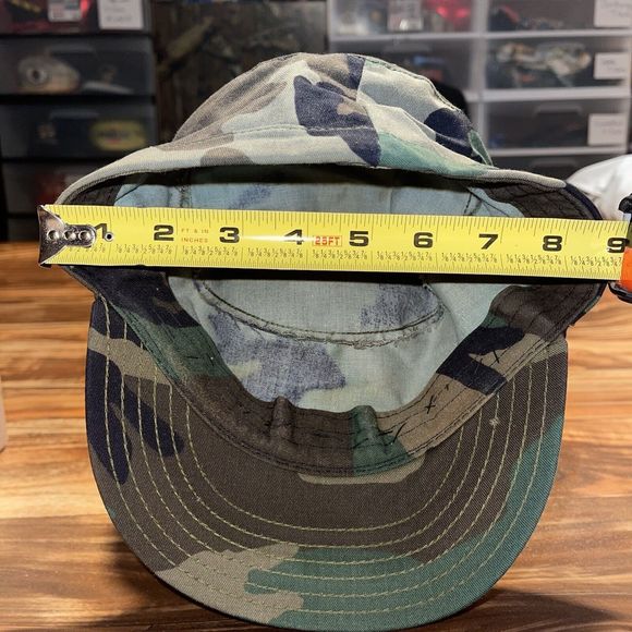 Vintage Seagram's Canadian Hunter Army Hat Camo Mellow Sipping Whiskey Cap M/L - Picture 9 of 10